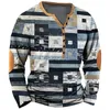 Patchwork Denim Vintage Tshirt dla mężczyzn Patchwork Grid Graphic T Shirty 3D Drukujący koszulki krótkie rękawie Owczesny mężczyzna odzież Top 240124