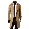 Herren-Trenchcoats, einfacher Mantel, zweireihig, für Herren, kältebeständig, reine Farbjacke