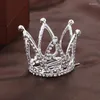 Grampos de cabelo coroa cristal strass meninas crianças jóias acessórios mini bonito princesa pente aniversário tiaras headdresses