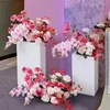 Dekorative Blumen Party Wanddekorationen Künstliche rosa Schmetterling Orchidee Seidenstrauß Dekoration Rosen Reihe Bühne ArrangementRequisiten