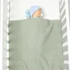 Filtar baby filt stickad spädbarn barnvagn svängande super mjuk född tjej säng pojke spjälsäng quilts mode fasta rutor 90 70 cm sömnöverdrag