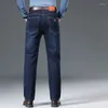 Calças de brim masculinas para homens estiramento masculino calças de cowboy calças elásticas trabalho wear 90s streetwear com bolsos em linha reta de alta qualidade denim baggy