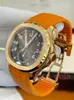 Brand world 2024 watch Best version Men's Watch Time Rose Gold Brown Dial Orange Rubber Strap Mens Watch 5164 automatic watch 2-year warranty