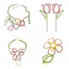 Kettingen Legering Daisy Ketting Strass Kleurrijke Vrouwen Dangle Oorbellen Tulp Bloem Hangend Groot Formaat Koreaanse Stijl Ring Meisje Cadeau