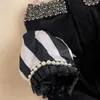 Dog Apparel Luxury Pet Wedding Skirt Dress Black And White Velvet Puppy Clothes