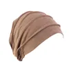 Basker 1pc kvinnor muslimska hijabs elastiska turban hatt bomull mjuk huvud wrap håravfall huvudduk beanies vinter varm sömn kepsar kemo