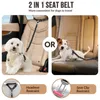 Coleiras de cachorro gatinho 3-em-1 para coleira de carro pet ajustável cães trela sólida multi-funcional cintos de segurança arnês assento