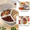 Dinnerware Sets Snack Dried Fruit Plate Thankgiving Gift Nut Tray Appetizer Container Party Cutlery Storage Case Serving With Lid Abs Trays