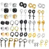 Boucles d'oreilles à dos en acier inoxydable 2024, magnétique, sans perçage, unisexe, Clip d'oreille magnétique CZ pour femmes et hommes, ensemble de boucles d'oreilles Punk Hip Hop