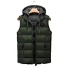 Gilets pour hommes qualité hommes gilet marque hiver décontracté chaud capuche veste hommes sans manches streetwear vestes parkas vêtements d'extérieur