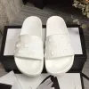 Designer Sandaler Kvinnor Tjock Botten Luxury Rubber Slides Platform Slippers of Women Slides Flat broderi Tryckt Jelly Rubber Slides Sandaler Läder