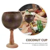 Wine Glasses 2 Pcs Coconut Cup Vintage Retro Decor Water Goblet Fruit Holder Elegant Salad Bowl