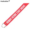 Keychains Voikukka Jewelry Red Letter One Side Printing Remove Before Flight Motorcycle Exhaust Pipe Plug Streamer Keychain Wholesale