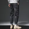 Mäns jeans 2024 Spring/Summer High Quality for Fashion Versatile Casual Elastic Slim Fit Straight Leg K1299