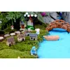 Trädgårdsdekorationer 6st miniatyr trädgårdsarbete landskap mikro by stenhus miniatyrhus halkade kojor diy bonsai terrarium hantverk