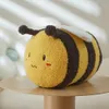 Mignon fleur abeille en peluche peluche douce fleur jeter oreiller coussin abeille douce poupée maison canapé décoration oreiller enfants cadeau 240118