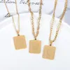 Pendant Necklaces A-Z Rectangle Letters Necklace & Bracelet Anklet Charm Custom For Women Men English Alphabet Initial Fashion Jewelry