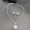 Ensemble de 2 colliers et boucles d'oreilles, bijoux de mariage, matériau sûr, Style moderne et Simple, pour amis, collègues de famille, pièces/ensemble