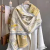 Lenços 2024 inverno cashmere cachecol abstrato flor borla cobertor grosso mulheres pashmina design quente xale envoltório neckerchief poncho stoles