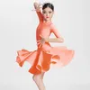 Palco desgaste 2024 moda salão de dança competição vestidos meninas vestido latino crianças desempenho dança roupas sl9680