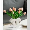 Vaso de cerâmica de luxo designer clássico logotipo forma vaso branco estilo ins vaso floral high-end estilo creme estilo nórdico mesa de jantar decoração vaso ornamentos de entrada para casa