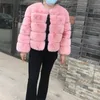 Women's Fashion Faux Fur Coat Super Autumn Winter Women Short Faux Fox Fur Fluffy Jacket High Quality Ladies Furry 240124