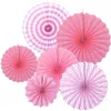 Decorative Figurines 6pcs Tissue Paper Fan Flowers For DIY Birthday Party Wedding Decoration