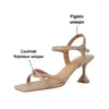 Sandaler Heihaian 2024 Summer Simple French Elegant Open-Toed High Heels Good Collocation of One-Line Women 33-42