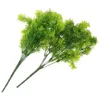 Decorative Flowers 2 Pcs Simulated Plant Moss The Office Decor Stem Decors Fake Leaves Green Plants Book Shelf Faux Adornment Plastic