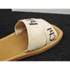 Nouveau Designer Femmes Sandale En Bois Sluffy Pantoufles Mules À Fond Plat Dentelle Multicolore Lettre Toile Pantoufles Chaussures De Maison D'été Marque De Luxe Chl01 Sandles Taille 35-41