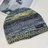 Mulheres retro design sentido mão gancho crânios boné inverno cor gradiente boné de malha masculino cor ao ar livre quente gorro chapéu 240123