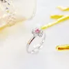 Cluster Rings YM2024 Pink Diamonds 0.08ct Solid 18K Gold Female's Diamond Wedding Engagement For Women