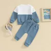 0519 lioraitiin 03t thopdler boys autunno outfit contrasto a tasca a tasca a tasca a maniche lunghe abbigliamento per pantaloni solidi set 240127