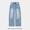 Jeans da uomo Baggy Casual Gamba larga Uomo Hip Hop Lavato Pantaloni vintage Moda Blu Dritto Jean Y2k Abbigliamento 2024