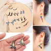 Dingle örhängen 1Pair Novely Animal Birds Macaws papegoja Hummingbird Drop Fashion Jewelry Eartrop for Women Girls