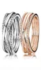 925 Sterling Silber Damen Ring Roségold Entwirrende Ringe CZ Für Stil Frauen Hochzeit Party Geschenk Feiner Europa-Schmuck9318476