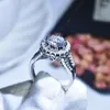 Pierścienie klastra s925 srebrne srebrne 3 s vs1 biżuteria moissanite pierścionka kobiety ślub 925 Birthstone Anel Box