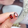 Saplama küpeleri kolife mücevherler günlük aşınma için basit değerli taş 6 8mm zümrüt kesim doğal garnet 925 gümüş