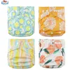 Babyland 4pcs/set Cloth Diapers Baby Shells Adjustable Reusable Baby Cloth Nappy Pocket Diaper Covers For Baby 3-15KG 240130