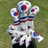 Drop Golf Head covers Corea patriotismo Golf Head covers Set para Golf IronDriverFairwayHybridBlade Putter Alignment 240202