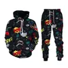 Erkek Trailsits Bahar Son Tasarım Hip-Hop Hoodie Suit 3D Karikatür Baskı Pow Sports Winter Jogging Büyük boy 6xl