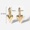 Orecchini pendenti 5 paia in acciaio inossidabile chic cuore Huggie Hoop fascino colore oro appannamento libero gioielli di moda alla moda per le donne Bijoux