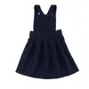 Mädchenkleider 5T-9T Hosenträger-Faltenröcke für Mädchen und Kleinkinder, klassisches Marineblau, individuelle Schuluniform, Pulloverkleid, A-Linie, Frühlings- und Herbstkleidung