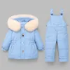 Manteau en duvet d'hiver pour filles, combinaison de neige pour enfants, Parka en fourrure blanche, vêtements d'extérieur, vestes chaudes pour enfants, combinaison pour bébé