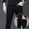 Jeansbroek voor heren met zakken Elastisch Skinny Man Cowboybroek Strakke pijp Casual Slim Fit Stretch Origineel Lente Herfst Kpop