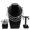 SYHOL 24K Original Women Luxury Jewelry Set Classic Black White Rhinestone Gold Plated Necklace Armband Bijoux 240130