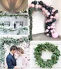 Decorative Flowers Artificial Willow Leaf Eucalyptus Garland Vine Plant Fake Wedding Background Arch Home Room Decoratio