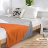 Cobertores cinza laranja e concreto cor bloco lance cobertor luxo designer peludo sofá decorativo