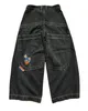 Y2K JNCO Cartoon ricamo pantaloni in denim vintage trendy marca larghi jeans a gamba larga uomo donna hip hop oversize tasca streetwear 240126