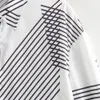 Taop Za Early Spring Product Womens Fashion and Casual Versatile Flip Collar Geometric Printed Shirt 240127